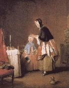 Jean Baptiste Simeon Chardin Dressed in the morning France oil painting artist